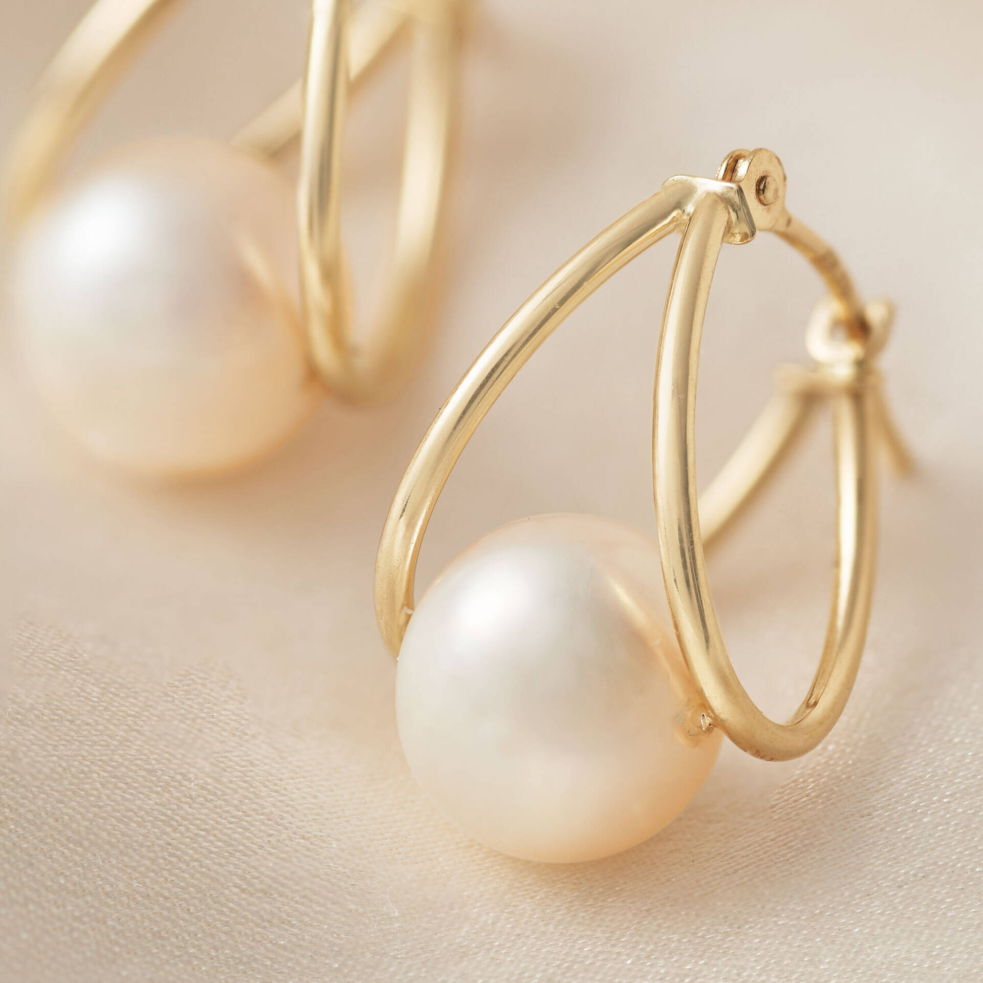 Pearl hoop earrings